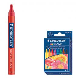 Восковые мелки STAEDTLER (Германия) 'Noris Club', 16 цветов, картонная упаковка, европодвес, 220 NC16