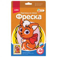 Фреска-картина из песка 'Кошечка', цветной песок, самоклеющаяся основа, LORI, Пз/Ф-002