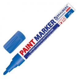 Маркер-краска лаковый (paint marker) 4 мм, СИНИЙ, НИТРО-ОСНОВА, алюминиевый корпус, BRAUBERG PROFESSIONAL PLUS, 151447