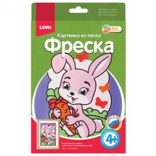 Фреска-картина из песка 'Зайка', цветной песок, самоклеющаяся основа, LORI, Пз/Ф-001