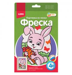 Фреска-картина из песка 'Зайка', цветной песок, самоклеющаяся основа, LORI, Пз/Ф-001