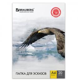 Папка для рисования А4, 210х297 мм, 20 л., BRAUBERG, внутренний блок 160 г/м2, 125230