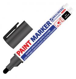 Маркер-краска лаковый (paint marker) 6 мм, ЧЕРНЫЙ, НИТРО-ОСНОВА, BRAUBERG PRO PLUS EXTRA, 151451