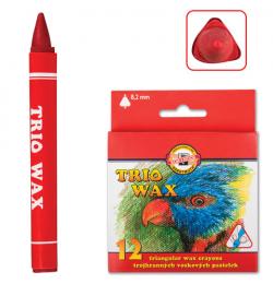 Восковые мелки KOH-I-NOOR 'Trio Wax', 12 цветов, трехгранные, картонная упаковка с европодвесом, 8272012001KS