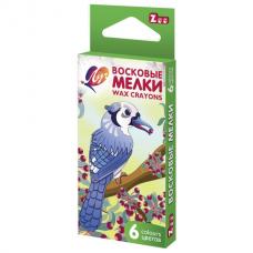 Восковые мелки ЛУЧ 'Zoo', 6 цветов, шестигранные, картонная упаковка с европодвесом, 12С 864-08