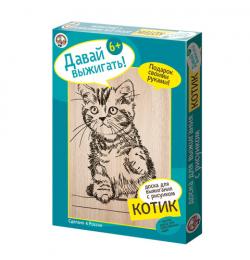 Набор досок для выжигания 'Котик' (1 с рисунком + 1 чистая), 17х23 см, 'Десятое королевство', 01569