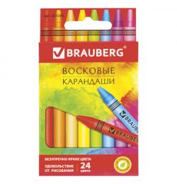 Восковые карандаши BRAUBERG 'АКАДЕМИЯ', НАБОР 24 цвета, 227285