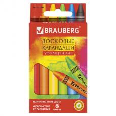 Восковые карандаши утолщенные BRAUBERG 'АКАДЕМИЯ', НАБОР 6 цветов, 227286