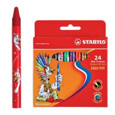 Восковые мелки STABILO 'Yippy', 24 цвета, яркие цвета, картонная упаковка c европодвесом, 2824