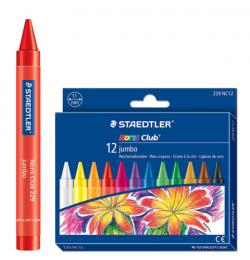 Восковые мелки утолщенные STAEDTLER (Германия) 'Noris Club Jumbo', 12 цветов, картонная упаковка, 229 NC12