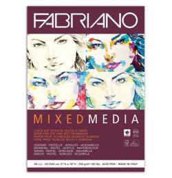 Альбом для рисования FABRIANO Mixed Media мелкое зерно, 40 л., 250 г/м2, А3, 297х420 мм, 19100382