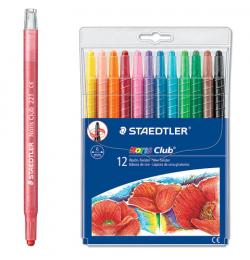 Восковые мелки STAEDTLER (Германия) 'Noris Club', 12 цветов, выкручивающиеся в пластиковом корпусе, 221 NWP12