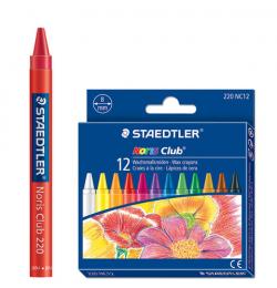 Восковые мелки STAEDTLER (Германия) 'Noris Club', 12 цветов, картонная упаковка, европодвес, 220 NC12