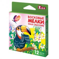 Восковые мелки ЛУЧ 'Zoo', 12 цветов, шестигранные, картонная упаковка с европодвесом, 12С865-08