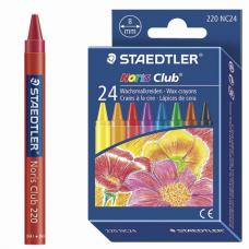 Восковые мелки STAEDTLER (Германия) 'Noris Club', 24 цвета, картонная упаковка, европодвес, 220 NC24