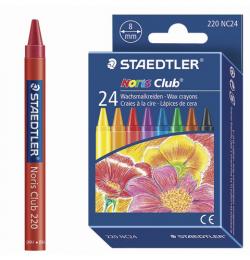 Восковые мелки STAEDTLER (Германия) 'Noris Club', 24 цвета, картонная упаковка, европодвес, 220 NC24