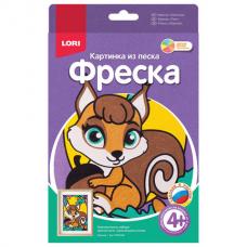 Фреска-картина из песка 'Белочка', цветной песок, самоклеющаяся основа, LORI, Пз/Ф-004