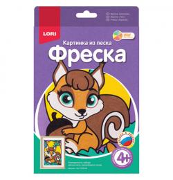 Фреска-картина из песка 'Белочка', цветной песок, самоклеющаяся основа, LORI, Пз/Ф-004