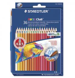 Карандаши цветные акварельные STAEDTLER (Германия) 'Noris club', 36 цветов + кисть, европодвес, 144 10ND3603