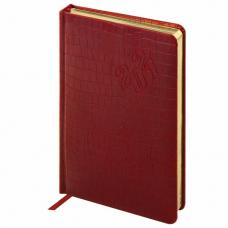 Ежедневник датированный 2021 А5 (138х213 мм) BRAUBERG "Comodo", кожзам, красный, 111364