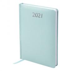 Ежедневник датированный 2021 А5 (138х213 мм) BRAUBERG "Profile", балакрон, мятный, 111385