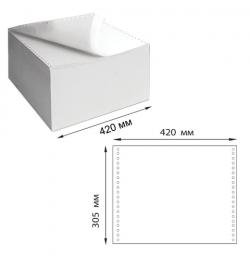 Бумага самокопирующая с перфорацией белая, 420х305 мм (12'), 2-х слойная, 900 компл, DRESCHER