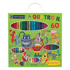 Фломастеры CENTROPEN 'Quatroll', набор 60 предметов, 44 фломастера + 12 карандашей + 4 раскраски, 9396/60