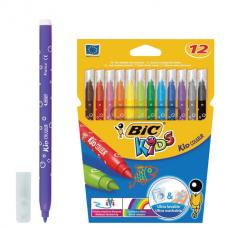 Фломастеры BIC 'Kid Couleur', 12 цвета, суперсмываемые, вентилируемый колпачок, европодвес, 841798