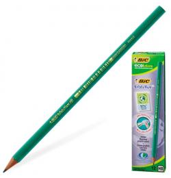 Карандаш чернографитный BIC, 1 шт., 'Evolution', HB, без резинки, пластиковый, корпус зеленый, заточенный, 650 НВ