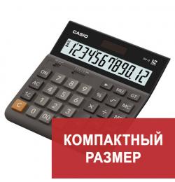 Калькулятор настольный CASIO DH-12-BK-S, КОМПАКТНЫЙ (159х151 мм), 12 разрядов, двойное питание, черный/серый, DH-12-BK-S-EP