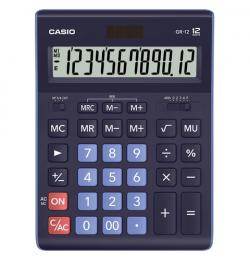 Калькулятор настольный CASIO GR-12-BU (210х155 мм), 12 разрядов, двойное питание, ТЕМНО-СИНИЙ, GR-12-BU-W-EP