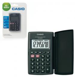 Калькулятор карманный CASIO HL-820LV-BK-S (104х63х7,4 мм) 8 разрядов, питание от батареи, черный, блистер, HL-820LV-BK-S-G