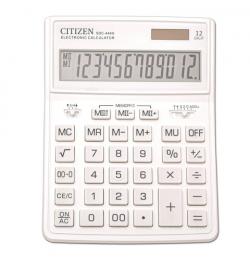 Калькулятор настольный CITIZEN SDC-444WHE (204х155 мм), 12 разрядов, двойное питание, БЕЛЫЙ