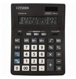 Калькулятор настольный CITIZEN BUSINESS LINE CDB1401BK (205x155 мм), 14 разрядов, двойное питание