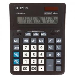 Калькулятор настольный CITIZEN BUSINESS LINE CDB1601BK (205x155 мм), 16 разрядов, двойное питание