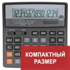 Калькулятор настольный CITIZEN SDC-640II, МАЛЫЙ (159x156 мм), 14 разрядов, двойное питание