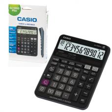 Калькулятор настольный CASIO DJ-120DPLUS-W (192х144 мм), 12 разрядов, двойное питание, черный, DJ-120DPLUS-W-E