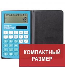 Калькулятор настольный двухстрочный STAFF PLUS DC-100NBL, КОМПАКТНЫЙ (147х106 мм), 10 разрядов, ШКОЛЬНЫЙ, ГОЛУБОЙ, 250429