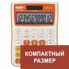 Калькулятор настольный STAFF STF-6222, КОМПАКТНЫЙ (148х105 мм), 12 разрядов, двойное питание, ОРАНЖЕВЫЙ, блистер, 250292