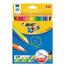 Карандаши цветные BIC 'Kids ECOlutions Evolution', 18 цветов, пластиковые, заточенные, европодвес, 937513