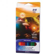 Карандаши цветные KOH-I-NOOR 'Космическая одиссея', 24 цвета, грифель 3 мм, европодвес, 3654024028KSRU