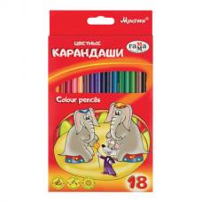 Карандаши цветные ГАММА 'Мультики', 18 цветов, заточенные, трехгранные, картонная упаковка, 050918_08