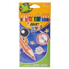 Карандаши цветные BIC 'Kids ECOlutions Evolution', 12 цветов, пластиковые, заточенные, европодвес, 82902910