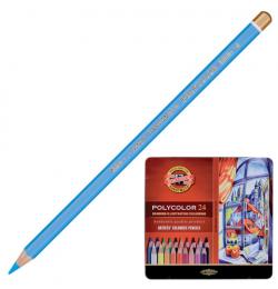 Карандаши цветные художественные KOH-I-NOOR 'Polycolor', 24 цвета, 3,8 мм, металлическая коробка, 3824024002PL