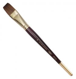 Кисть художественная KOH-I-NOOR колонок, плоская, №16, короткая ручка, блистер, 9936016010BL