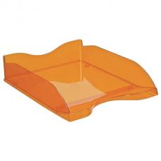 Лоток горизонтальный для бумаг "Люкс", А4 (350х255х70 мм), тонированный оранжевый, ЛТ613