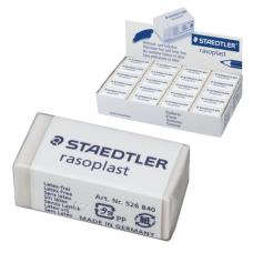 Резинка стирательная STAEDTLER (Германия) 'Rasoplast', 33x16x13 мм, белая, картонный держатель, дисплей, 526 B40