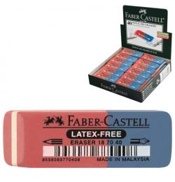 Резинка стирательная FABER-CASTELL '7070', для карандашей и чернил, каучук, 50x18x8 мм, красно-синяя, 187040