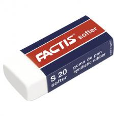 Резинка стирательная FACTIS Softer S 20 (Испания), 56х24х14 мм, картонный держатель, синтетический каучук, CMFS20