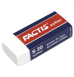 Резинка стирательная FACTIS Softer S 20 (Испания), 56х24х14 мм, картонный держатель, синтетический каучук, CMFS20